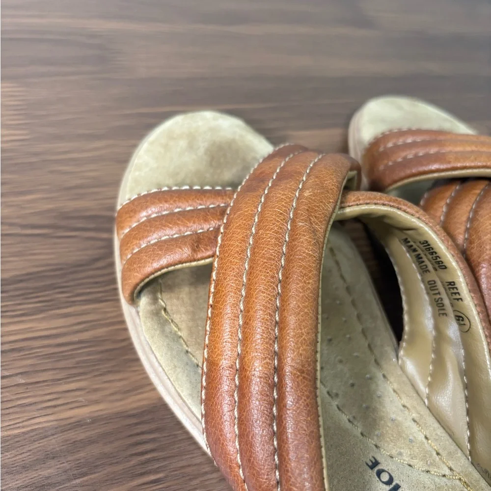 Earth Shoe- Reef-‎ Brown Leather Sandals Size 6.5